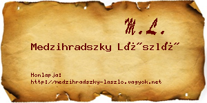 Medzihradszky László névjegykártya